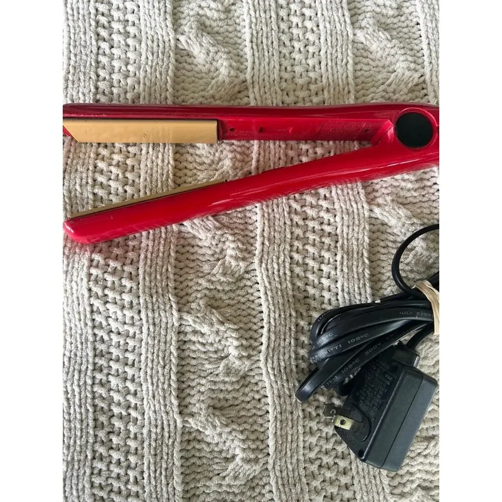 CHI Classic Tourmaline Ceramic 1 Flat Iron Hair Straightener Fire Red